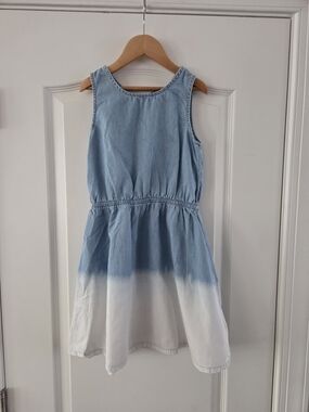 GAP Blue and White Dip-Dye Denim Casual Dress